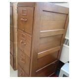 ATTACHED WOODEN FILE CABINETS