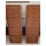 ATTACHED WOODEN FILE CABINETS