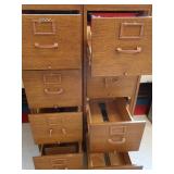ATTACHED WOODEN FILE CABINETS