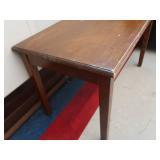 SMALL TABLE, FRAMEDCORK BOARD & ANTIQUE MORAL CODE SIGN