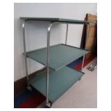 VINTAGE GREEN METAL CART