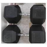 PAIR OF 100 LB DUMB BELLS
