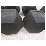 PAIR OF 100 LB DUMB BELLS