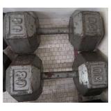 PAIR OF 80 LB DUMBBELLS