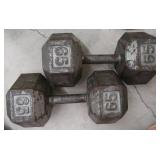 PAIR OF 65 LB DUMBBELLS