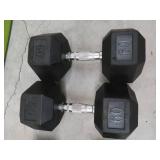 PAIR OF 60 LB DUMBBELLS