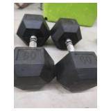 PAIR OF 60 LB DUMBBELLS