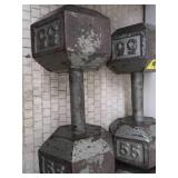 PAIR OF 55 LB DUMBBELLS