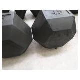 PAIR OF 45 LB DUMBBELLS