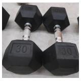 PAIR OF 30 LB DUMBBELLS