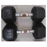 PAIR OF 25 LB DUMBBELLS