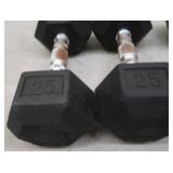 PAIR OF 25 LB DUMBBELLS