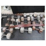 LARGE ASSORTED LOT OF DUMB BELLS.!!