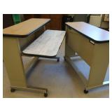 2 ROLLING COMPUTER DESKS