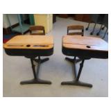 2 VINTAGE STUDENT DESKS