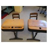 2 VINTAGE STUDENT DESKS