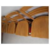 6 WOODEN STUDENT CHAIRS AND WOODEN TABLE