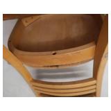 6 WOODEN STUDENT CHAIRS AND WOODEN TABLE