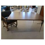 TABLE AND CUSHIONED CHAIR