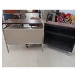 SMALL DESK, SMALL SHELF AND RETRO OFFICE CHAIR