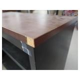 SMALL DESK, SMALL SHELF AND RETRO OFFICE CHAIR