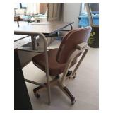 SMALL DESK, SMALL SHELF AND RETRO OFFICE CHAIR