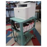 ROLLING CART WITH PRINTER AND TONER