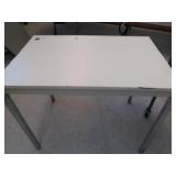 SMALL METAL TABLE AND LIBRARY CART