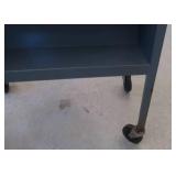SMALL METAL TABLE AND LIBRARY CART