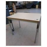 SMALL METAL TABLE AND LIBRARY CART
