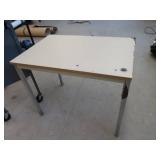 SMALL METAL TABLE AND LIBRARY CART