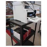 ROLLING CART WITH PRINTER AND CARTRIDGES