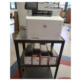 ROLLING CART WITH PRINTER AND CARTRIDGES