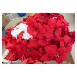 FAKE POINTSETTIAS AND FISH DECOR