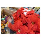 FAKE POINTSETTIAS AND FISH DECOR