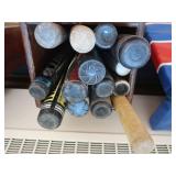 VINTAGE WOODEN BIN WITH BATS