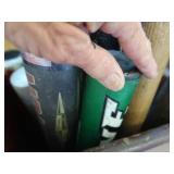 VINTAGE WOODEN BIN WITH BATS