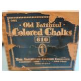 VINTAGE WOODEN BOX WITH CHALK
