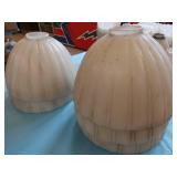 5 VINTAGE MILK GLASS LIGHT SHADES