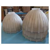 5 VINTAGE MILK GLASS SHADES
