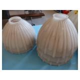 5 VINTAGE MILK GLASS SHADES