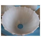 5 VINTAGE MILK GLASS SHADES