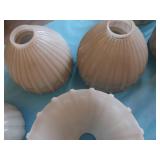 5 VINTAGE MILK GLASS SHADES