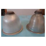 2 UNKNOWN HEAVY GLASS PIECES