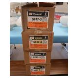 4 CASES OF SHALLOW SWITCH AND RECIPROCAL BOX 3-GANG