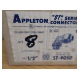 1UNOPENED BOX OF  APPLETON CONDUIT CLAMPS AND MORE