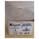 2 BOXES OF APPLETON MALLEABLE IRON UNILETS