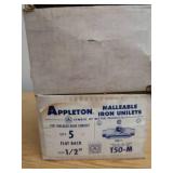2 BOXES OF APPLETON MALLEABLE IRON UNILETS