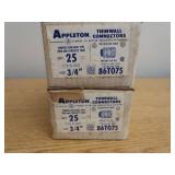 2 BOXES APPLETON THIN WALL CONNECTORS 3/4"