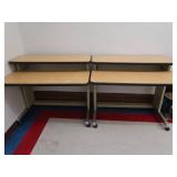 2 ROLLING STUDENT COMPUTER DESKS
